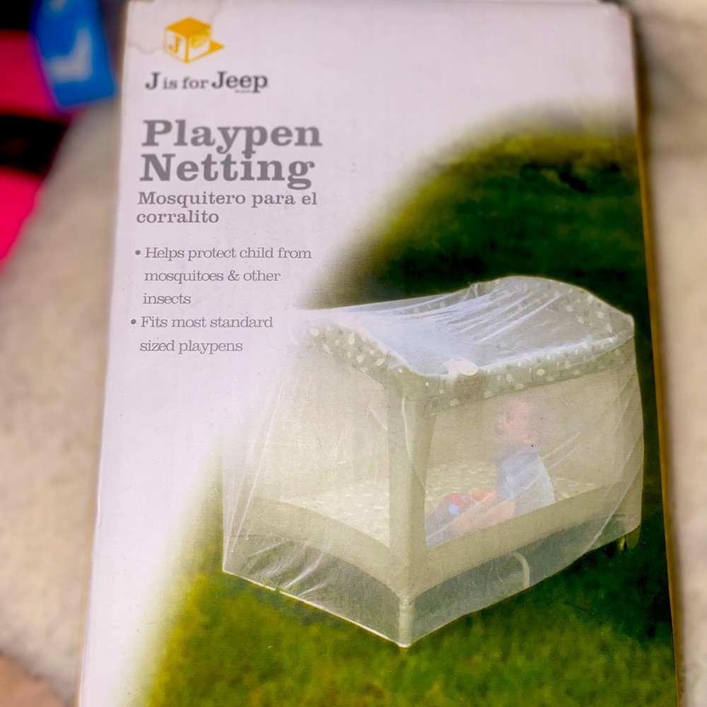 NEW NIB J is for Jeep Baby Infant Play Yard Netting Bug / Mosquito Protection